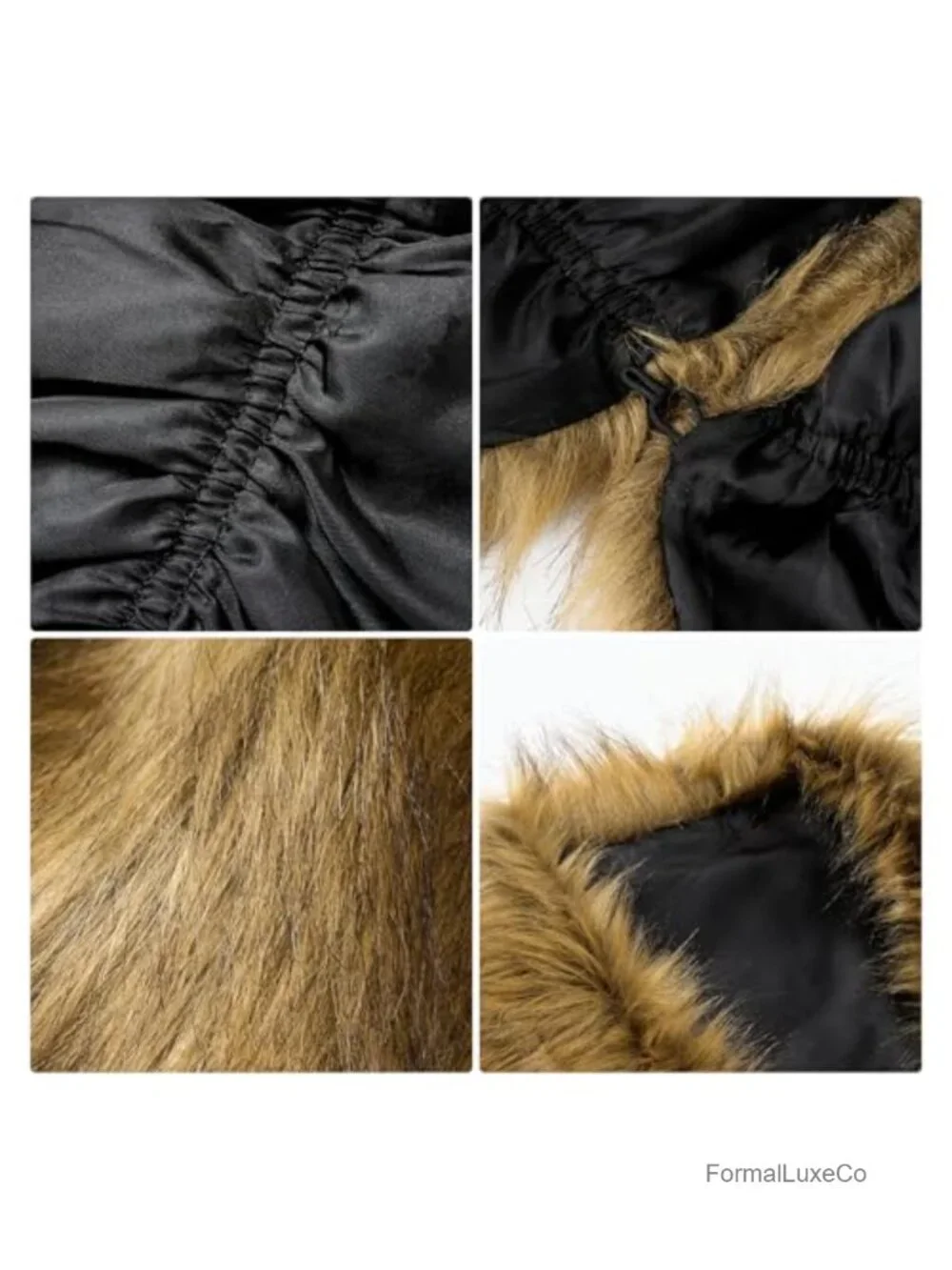 Faux Fur Shawl Wrap Set of 2 Winter Stole Scarf Cape for Wedding Evening Party